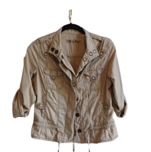 Light weight khaki‎ jacket Snap Front Women's Size Small